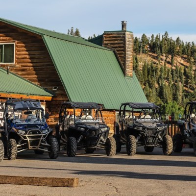 a truck is parked in front of a house